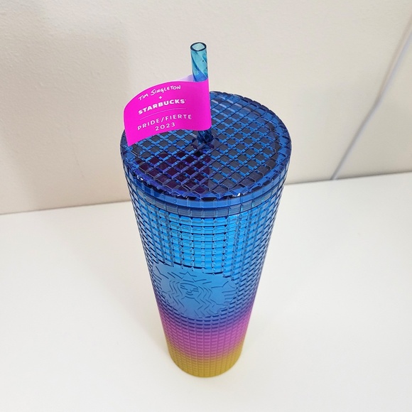 Starbucks 2023 Pride Tim Singleton Rainbow Grid Tumbler 24oz Venti Cup - Picture 3 of 4